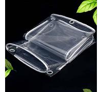 Lona transparente con ojales, cubierta de PVC impermeable para jardines al aire libre, 500 g/m², resistente, 3 m x 3 m, incluye cuerda para un amarre seguro