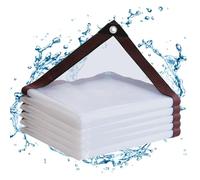 Lona Transparente con Ojales, Impermeable, Lona Transparente, 1,5 x 2 m, para Exteriores, Plantas, Invernadero, jardín, Muebles, Mascotas, Techo