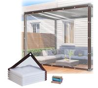 Lona Transparente con Ojales, Lonas de Exterior, con Refuerzo en Los Bordes y Diseño de Múltiples Ojales, para Jardines, Gallineros y Terrazas(300 * 400cm/10 * 13ft)