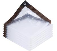 Lona transparente con ojales reforzados, resistente al viento y al calor, para balcones y zonas verdes, cubierta de PE duradera para protección de plantas y exteriores. 1, 3.3m