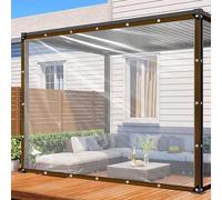 Lona Transparente con Ojales, Resistente al Agua, Cubierta Impermeable para balcón, protección contra la Lluvia para Muebles de jardín, Plantas, Invernadero, Techo para Mascotas (3 x 4 m)