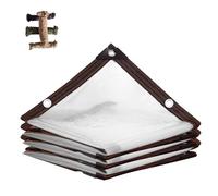 Lona Transparente con Ojales y Cuerda 1 4 9 12 18 25 34 48 m, Lona de Plástico Impermeable para Exterior Invernaderos Pérgola Balcón, Toldo Cortavientos(5x21m)