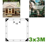 Lona transparente de 3x3 m para , cubierta impermeable transparente con ojales y cuerda, carpa exterior a prueba de lluvia para jardín, invernadero, patio, camping