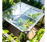 Lona Transparente De Alta Resistencia con Ojales,Paneles Laterales Transparentes Impermeables,Lonas De Vinilo Y PVC,Resistente a Los Rayos UV, A La Lluvia Y Al Viento,WxH-3x2m/9.8x6.6ft
