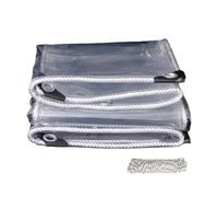 Lona Transparente de PVC 290 x 470 cm Transparente, con Ojales Telone Trasparente per Esterni Resistente Al Polvo para Balcón, Muebles de Jardín, Gallinero, A