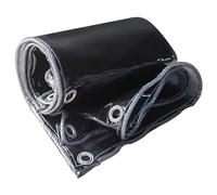 Lona Transparente de PVC de 1,5x2m, 2x3m, 3x4m, Cubierta Impermeable Resistente, lámina de Lona Transparente con Ojales y Bordes Reforzados para Uso Multiusos en Exteriores, Negro translúcido(1x2m)