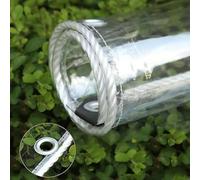 Lona transparente de PVC resistente al agua de 500 g/m², cubierta de lona de vinilo transparente, toldo transparente de 0,35 mm, toldo de patio, lona de vidrio suave con aislamiento antienvejecimiento