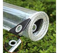 Lona Transparente de PVC Transparente de Impermeable con Ojales para Exteriores Garaje terraza balcón jardín Casas de AG,H1*l1,250x350cm/8x11ft