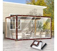 Lona Transparente Exterior 100 x 275 cm, Transparente Impermeable, Reinforced PVC, Durable Tear Resistant Multipurpose, Waterproof Tarpaulin with Eyelets with Eyelets for Garden Furniture, A