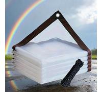 Lona Transparente Exterior 120 x 130 cm, Transparente Impermeable, Reinforced PVC, Durable Tear Resistant Multipurpose, Lona Impermeable con Ojales, with Eyelets for Garden Furniture, A