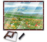 Lona Transparente Exterior 145 x 250 cm, Transparente Impermeable, Reinforced PVC, Durable Tear Resistant Multipurpose, Heavy Duty Tarpaulin Waterproof with Eyelets for Outdoor Plants, A