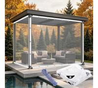 Lona Transparente Exterior 200 x 250 cm 400 G M², Resistente a La Intemperie, Plegable Lona Impermeable, Transparente Exterior Reforzada para Jardín, Camping, incoloro