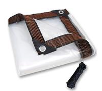 Lona Transparente Exterior 220 x 360 cm, Thick Waterproof PVC, Multipurpose Awning, Rain Resistant, Strengthen Wind PVC Heavy Duty Tarpaulin with Eyelets for Garden Furniture, A