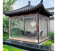 Lona Transparente Exterior 460 x 610 cm, Heavy Duty Transparent, Waterproof, Insulation Dustproof Plastic Rainproof Transparent Tarpaulin Sheet with Eyelets for Outdoor Plants, A