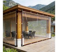 Lona Transparente Exterior 6.6 x 9.7 m, Thick Waterproof PVC, Multipurpose Awning, Rain Resistant, Strengthen Wind Lona Impermeable Transparente Exterior with Eyelets for Garden Furniture, A