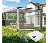 Lona Transparente Exterior 60 x 380 cm 400 G M², Resistente a La Intemperie, Plegable Lona Impermeable, Transparente Exterior Reforzada para Invernadero, Plantas, incoloro