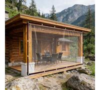 Lona Transparente Exterior 8 x 9.1 m, Transparente Impermeable, Reinforced PVC, Durable Tear Resistant Multipurpose, Clear Waterproof Tarpaulin with Eyelets for Outdoor Plants, A