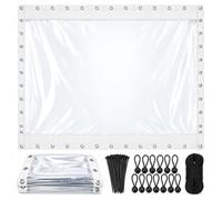 Lona Transparente Exterior De Pvc 0,3 Mm Con Ojales Para Terraza Y PéRgolas | Cortina Impermeable A Medida, Con Bordes Reforzados En 4 Lados, Sin Cremallera, Accesorios Incluidos(White,W230xH250cm)