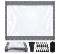 Lona Transparente Exterior De Pvc 0,3 Mm Con Ojales Para Terraza Y PéRgolas | Cortina Impermeable A Medida, Con Bordes Reforzados En 4 Lados, Sin Cremallera, Accesorios Incluidos(Gray,W560xH550cm)