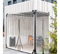 Lona Transparente Impermeable 1,8x2,5m,Lona Alquitranada con Ojales,Lona Personalizable con Cremallera,Cubierta Protectora para Lona contra la Lluvia para Exteriores,W*H-4x5m