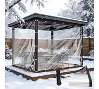 Lona Transparente Impermeable 250 x 240 cm 80 G M² Desgarro, Antilluvia, Resistente y Duradera Lona Impermeable Exterior, Cubierta Piscina Rectangular para Cenadores, Leña, incoloro
