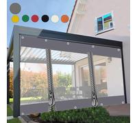 Lona Transparente Impermeable (Alto x Ancho) 2,8x3m/9.19x9.84ft Panel Lateral de Lona de Cenador con Cremallera,Cortinas de Lona Exterior con Ojales,para Pérgola,Porche,Patio,Terrazas