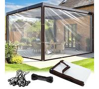 Lona Transparente Impermeable con Ojales, Cubierta Transparente para Todo Tipo De Clima para Plantas De Jardín, Invernaderos, Patios, Césped Y Graneros. Clear, 12×15 FT