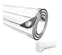 Lona Transparente Impermeable con Ojales, Material de PVC Plegable Lona Alquitranada para Prueba de Rasgaduras, para Coverup Plantas de Jardines, Invernaderos, Muebles de Terraza