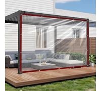 Lona transparente impermeable con ojales, PVC transparente, lona transparente para exteriores, carport, lona transparente para terraza, balcón jardín (1 x 3 m)