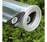 Lona Transparente Impermeable con Ojales, Tela de PVC Transparente de 21 Hilos, Tela Gruesa de 300g/m² Resistente a Desgarros, Ideal para Camping, Invernaderos, Autos y Patios