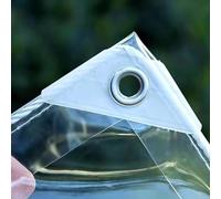 Lona transparente impermeable con ojales, toldo plegable de PVC de 0,35 mm para patio, cubierta de vidrio suave antienvejecimiento (2,4 m x 4,7 m) y versátil