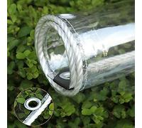 Lona transparente impermeable de 3 m x 4,5 m, resistente al aire libre, para camping, jardín y balcón, protección UV y polvo con ojales, perfecta para lluvia y pintura
