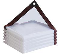 Lona transparente impermeable de 500 x 500 cm, tela de plástico duradera con ojales, ideal para uso en exteriores, jardines, patios, invernaderos, solución de cubierta resistente