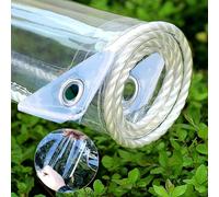 Lona Transparente Impermeable de PVC con Ojales,Lona Protección Transparente, 500 g/m² ，para Muebles de jardín, Piscina, Coche, Lona de protección Impermeable y Resistente a la Rotura（1.4 m x 3.5 m）