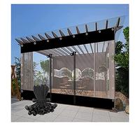 Lona transparente impermeable de PVC de 0,5 mm con ojales, panel lateral duradero para cenador al aire libre, porche, soluciones de puertas enrollables, cubierta resistente a la intemperie para