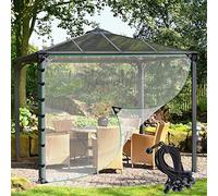 Lona transparente impermeable de PVC, Tamaños múltiples al aire libre transparentes de la cortina del ojal for el Gazebo porche pérgola(1.5x2.5m/4.9x8.2ft)