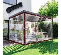 Lona Transparente Impermeable Exterior 100 x 575 cm, Heavy Duty Transparent, Waterproof, Insulation Dustproof Plastic Rainproof Waterproof Tarpaulin with Eyelets with Eyelets for Outdoor Plants, A