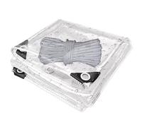 Lona Transparente Impermeable Exterior 120 x 440 cm Lona Protectora Exterior Multiusos Resistente a Las Heladas Varios Tamaños con Cuerda para Camping, Jardín, A