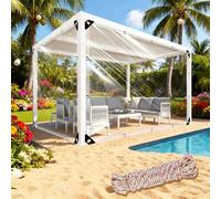 Lona Transparente Impermeable Exterior 385 x 470 cm, Transparente Impermeable, Reinforced PVC, Durable Tear Resistant Multipurpose, Transparent Tarpaulin Sheet with Eyelets for Outdoor Plants, A