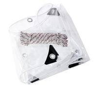 Lona Transparente Impermeable Exterior 60 x 200 cm Lona Protectora Exterior Protección contra La Lluvia Varios Tamaños con Cuerda para Camping, Jardín, A