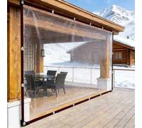 Lona Transparente Impermeable Exterior 8.6 x 12.3 m, Transparente Impermeable, Reinforced PVC, Durable Tear Resistant Multipurpose, Clear Waterproof Tarpaulin with Eyelets for Garden Furniture, A