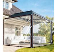 Lona Transparente Impermeable Exterior 9.2 x 12.3 m, Thick Waterproof PVC, Multipurpose Awning, Rain Resistant, Strengthen Wind Heavy Duty Transparent Tarpaulin with Eyelets for Outdoor Plants, A