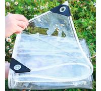 Lona transparente impermeable, lona transparente de 0,35 mm de espesor, cubierta de plástico PVC, toldo exterior a prueba de viento, cubierta para patio, 400 g/m², con cuerda (260 cm x 300 cm (8,5 pi