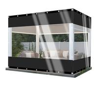 Lona Transparente Impermeable Multifuncional para Exteriores con Ojales de Metal, Cubierta de Techo de Lona de Invierno, Adecuada para Exteriores, Balcones, Jardines. (Black/Size: H:2.5m W:4m)