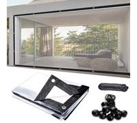 Lona transparente impermeable para exteriores de 4 x 7 pies con ojales, lona transparente de PVC resistente con ojales y 1 rollo de cuerdas, para porches al aire libre, patios, marquesinas, cubiertas