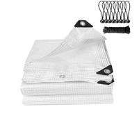 Lona transparente impermeable resistente de 140 g/m², 2 m x 4 m, lona con | Lámina de plástico de polietileno, resistente a desgarros, lona transparente reforzada, cubierta de techo para pérgola para