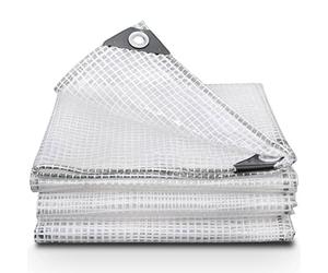 Lona transparente impermeable y resistente, tamaño cortado, 3 m x 4 m, lona de plástico de 175 g/m², lona multiusos de peso medio, utilizada para cubrir muebles de jardín, cobertizos y como sábanas de