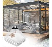 Lona transparente para exteriores, 1,5 x 2,5 m, 2025, última actualización para evitar desgarros, ojales transparentes, puede soportar fuertes vientos