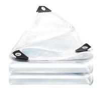 Lona Transparente para Exteriores 130 x 260 cm Resistente a Los Rayos UV [450 G/M²] Lona de PVC con Ojales Transparente e Impermeable para Jardín, Cenador, Camping, A