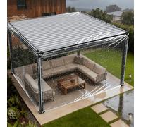 Lona Transparente para Exteriores 160 x 210 cm Plasticos Anti Heladas Pérgola Paneles Resistente a Los Rayos UV para Invernadero Terraza Tejado Pergola Resistente Al Polvo, Color Transparente